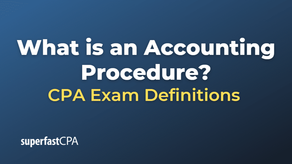 Accounting Procedure