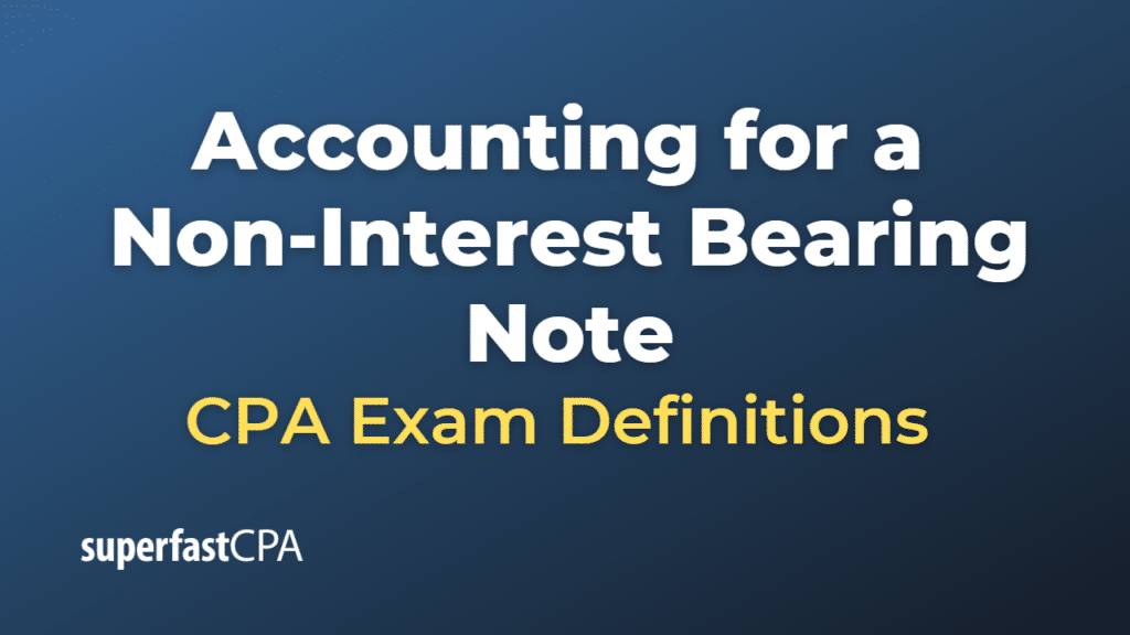 Accounting for a Non-Interest Bearing Note