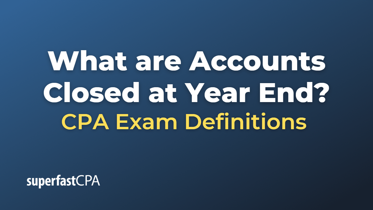 Accounts Closed at Year End