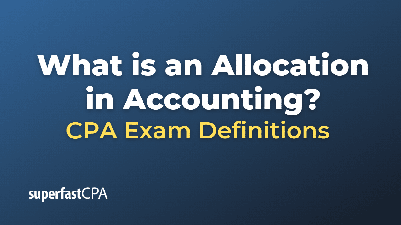 allocation meaning accounting