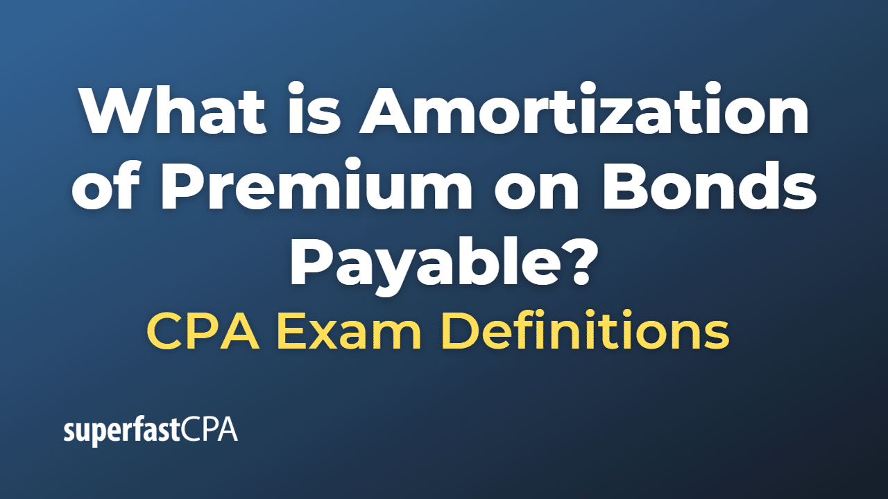 What is Amortization of Premium on Bonds Payable?