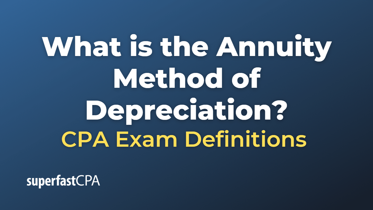 What is the Annuity Method of Depreciation?