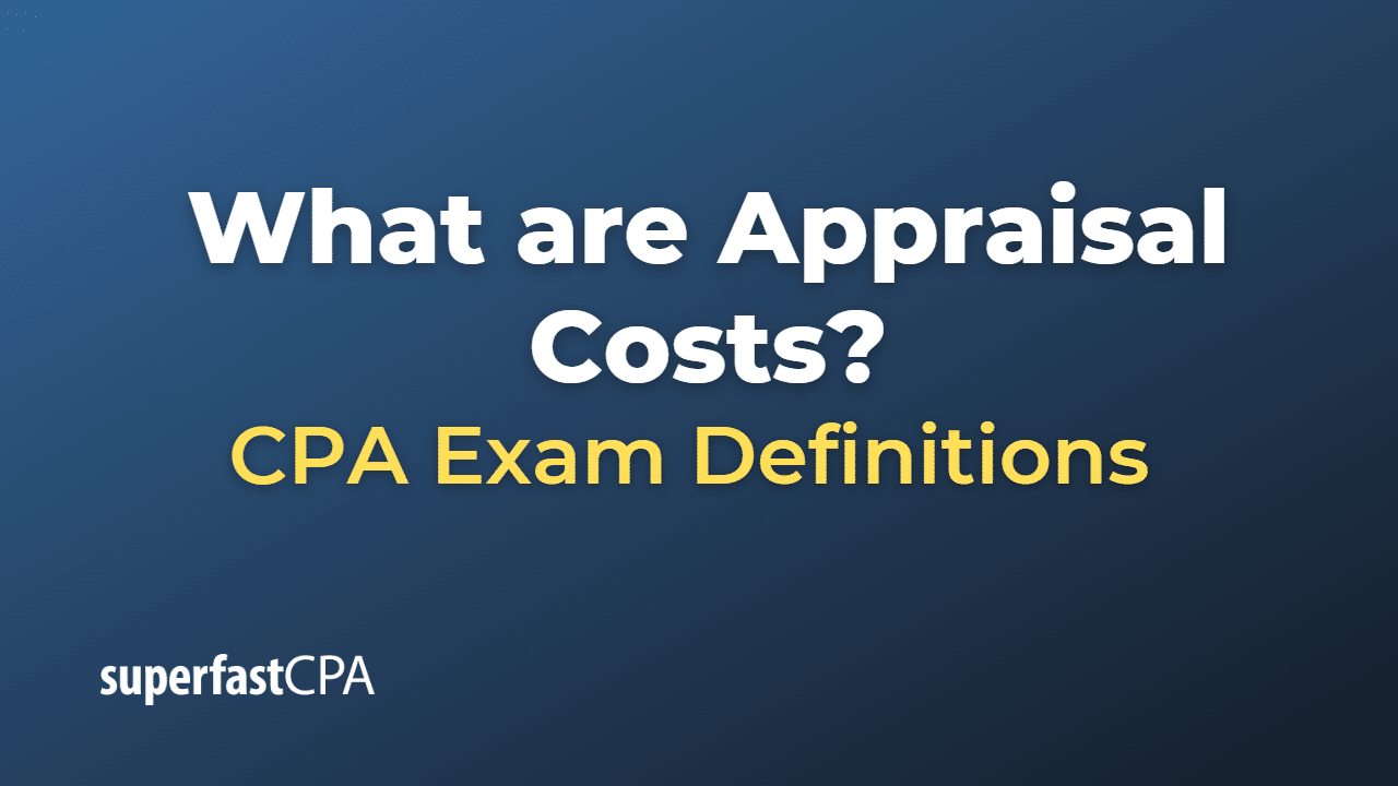 What are Appraisal Costs?