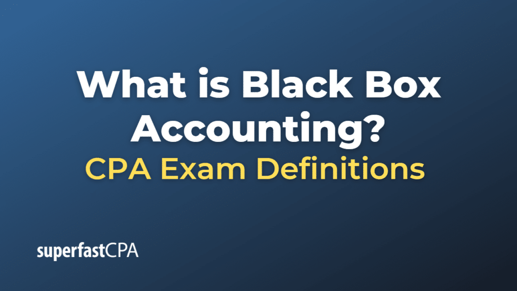 Black Box Accounting