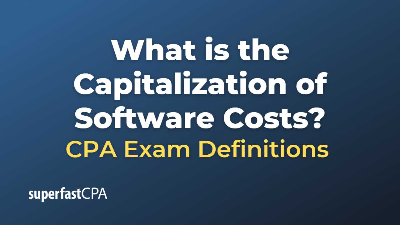What is the Capitalization of Software Costs?