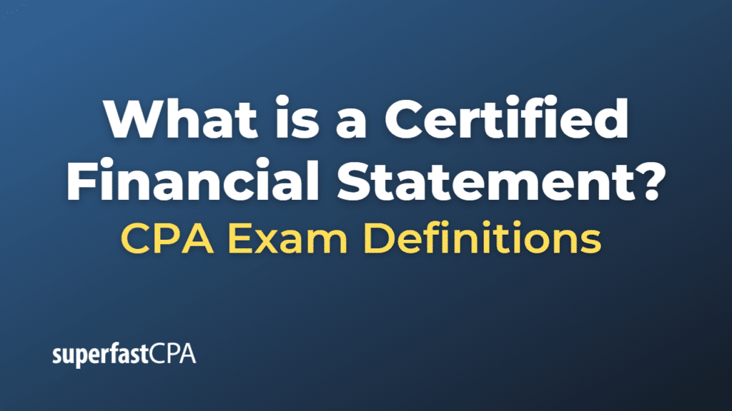 Certified Financial Statement