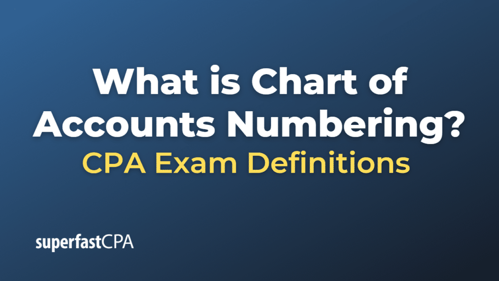 Chart of Accounts Numbering