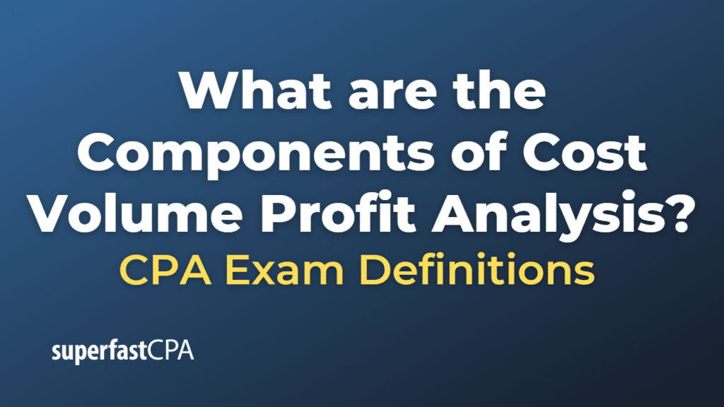 Components of Cost Volume Profit Analysis