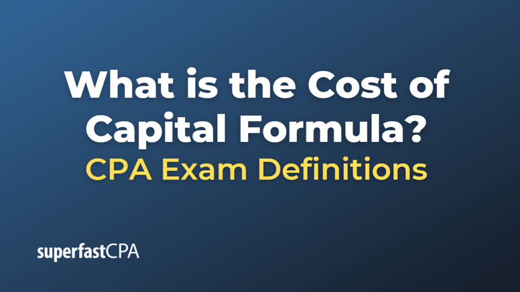Cost of Capital Formula