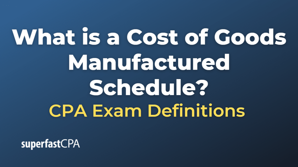 Cost of Goods Manufactured Schedule