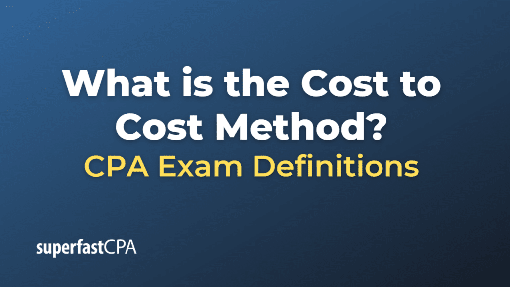 Cost to Cost Method