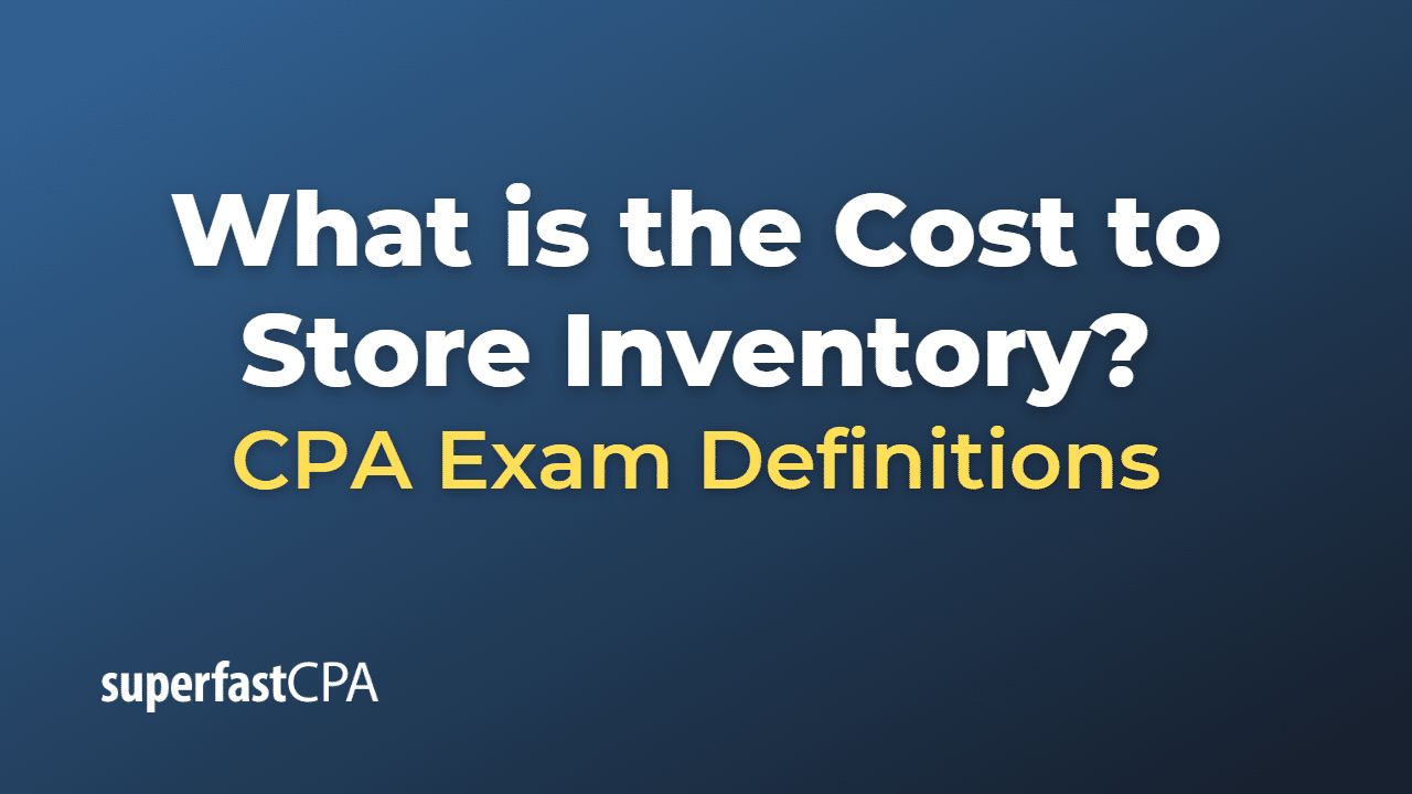 Cost to Store Inventory