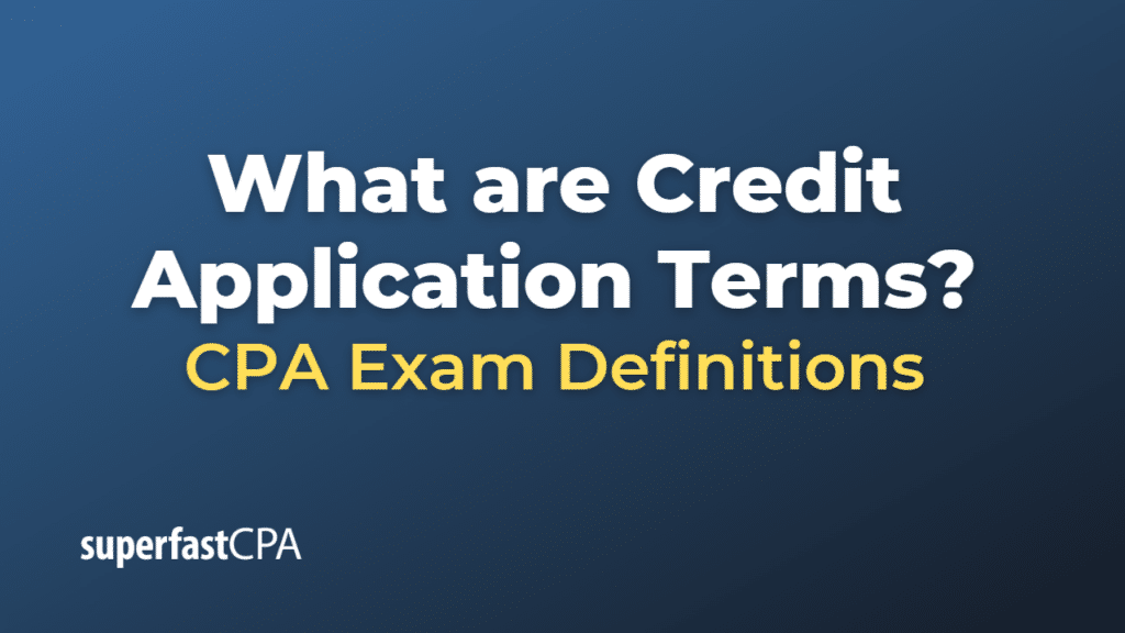 Credit Application Terms