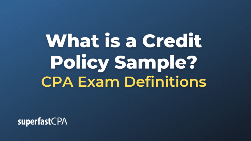 Credit Policy Sample