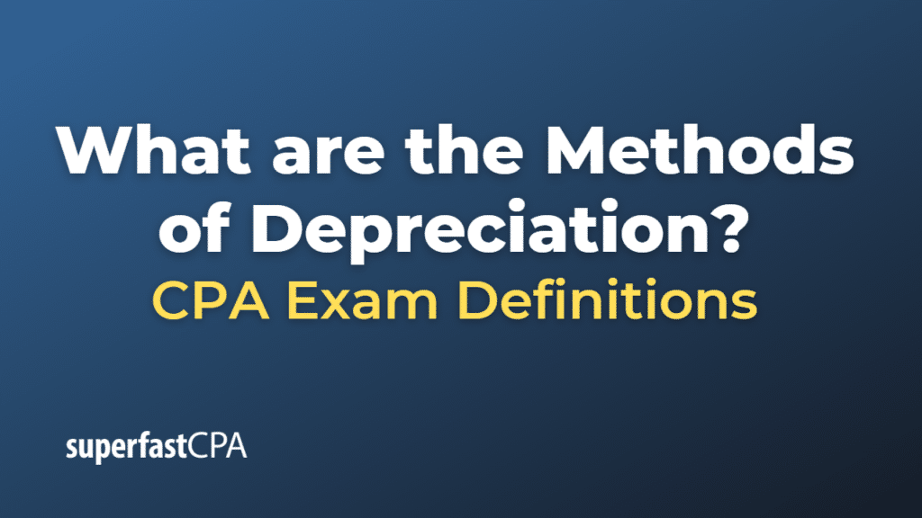 Methods of Depreciation