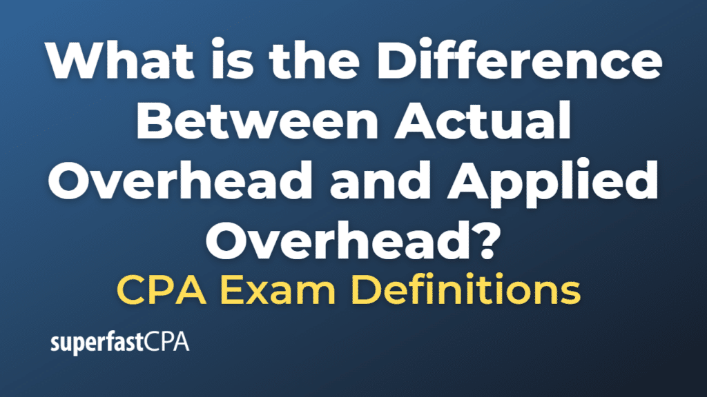 Difference Between Actual Overhead and Applied Overhead