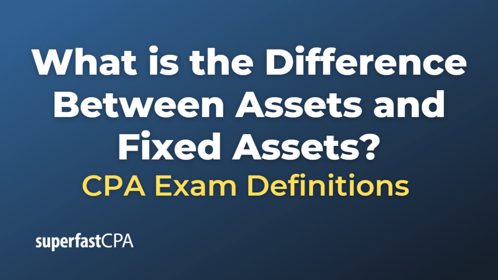 Difference Between Assets and Fixed Assets