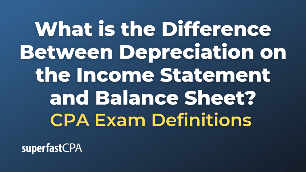 Difference Between Depreciation on the Income Statement and Balance Sheet