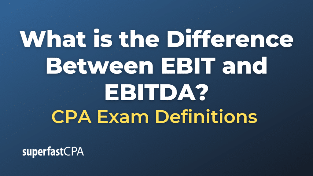 Difference Between EBIT and EBITDA