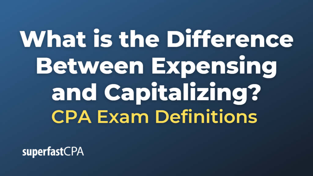 Difference Between Expensing and Capitalizing