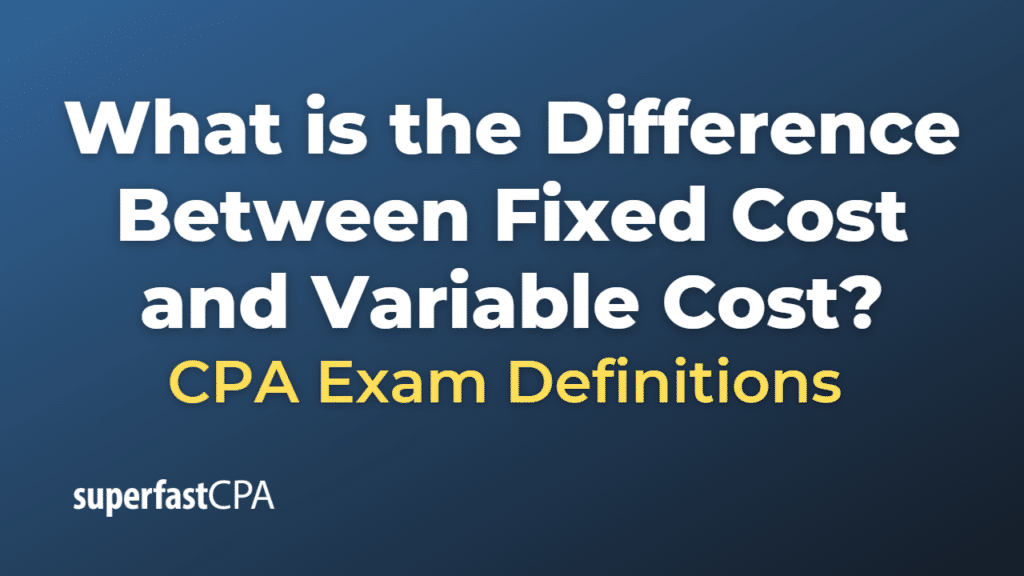 Difference Between Fixed Cost and Variable Cost