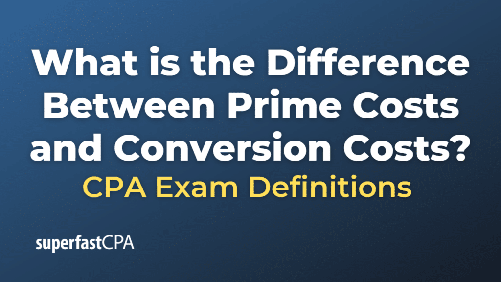 Difference Between Prime Costs and Conversion Costs