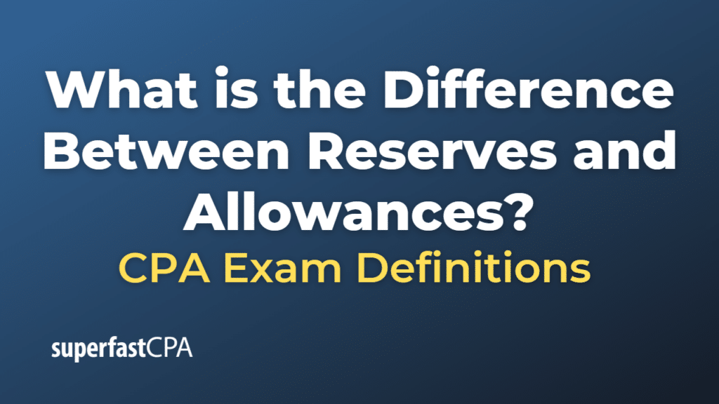 Difference Between Reserves and Allowances