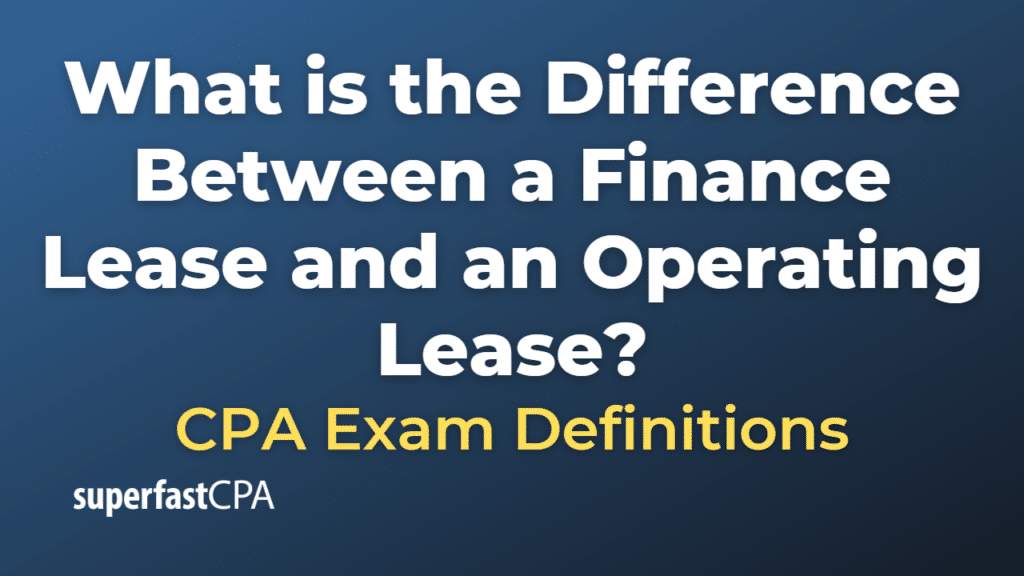 Difference Between a Finance Lease and an Operating Lease