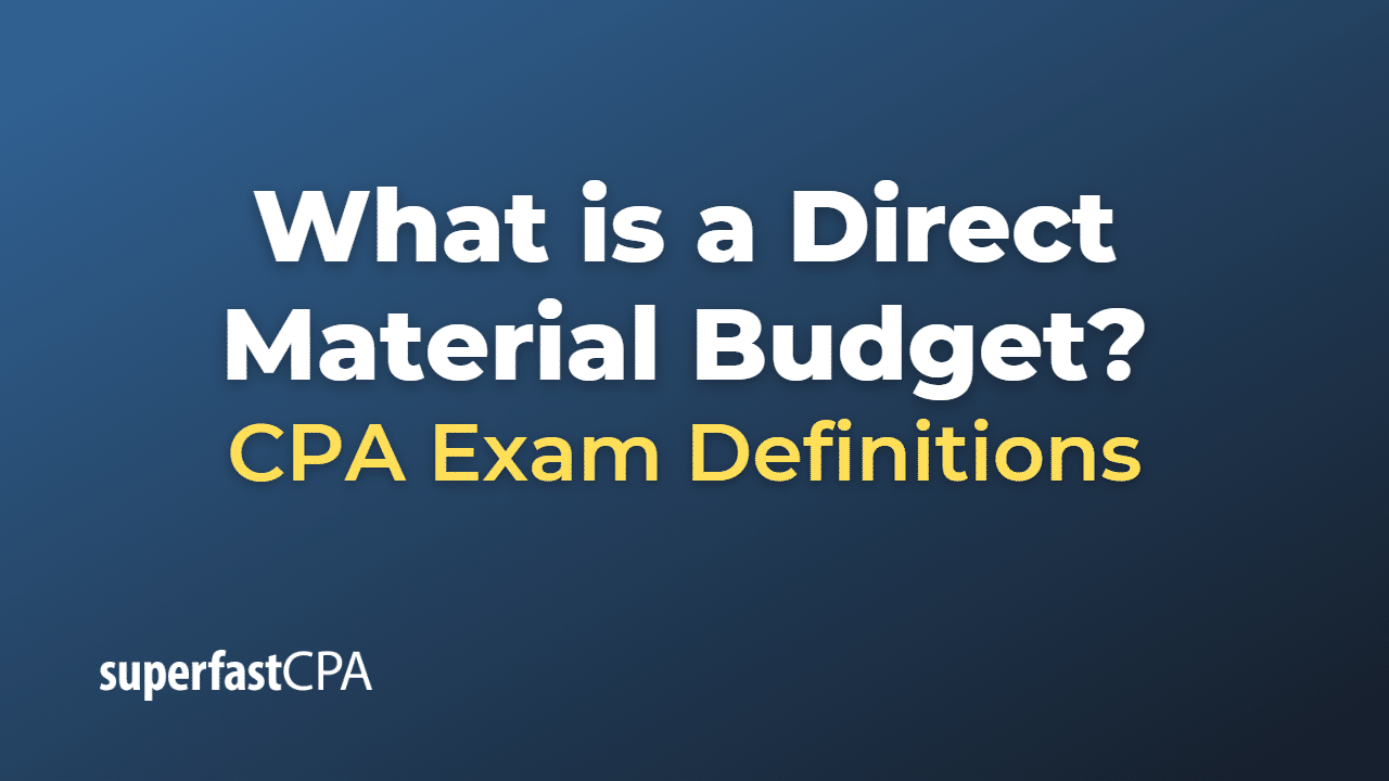 What is a Direct Material Budget?