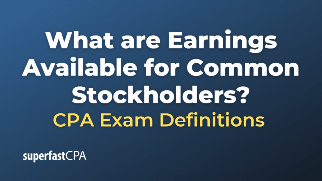 Earnings Available for Common Stockholders