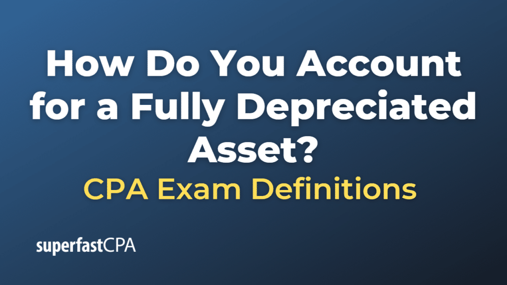 Account for a Fully Depreciated Asset