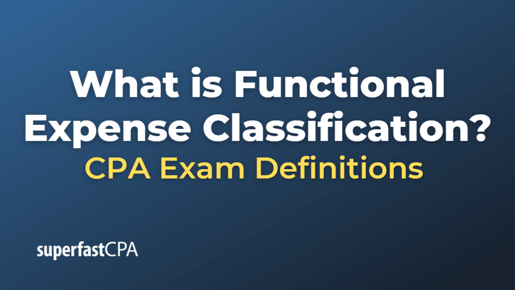 Functional Expense Classification
