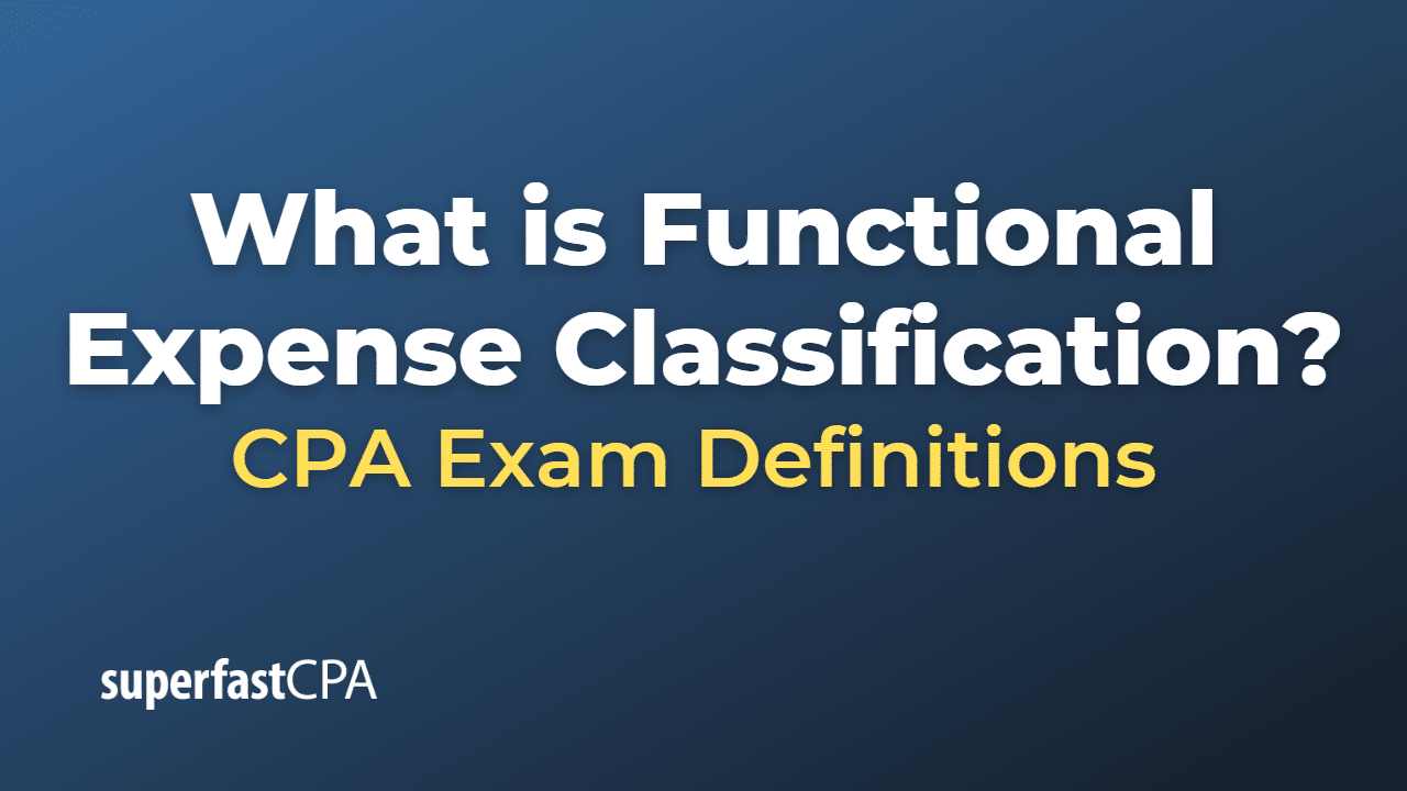 Functional Expense Classification