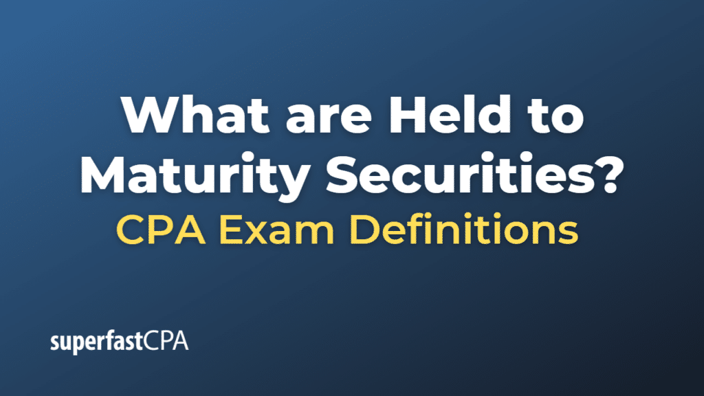 Held to Maturity Securities
