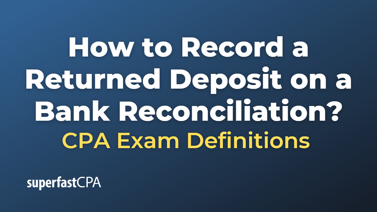 How to Record a Returned Deposit on a Bank Reconciliation?