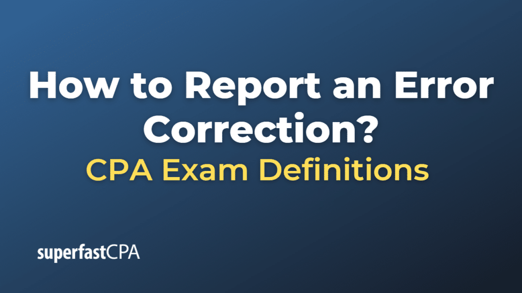 How to Report an Error Correction