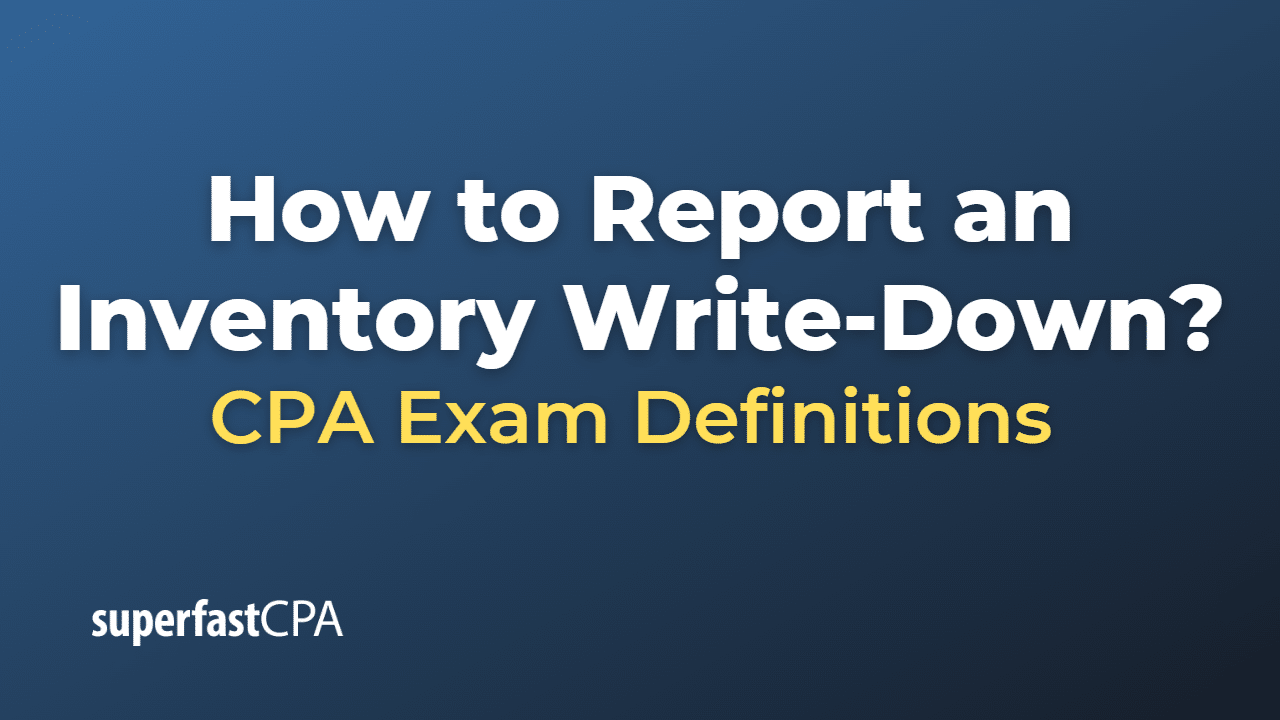 How to Report an Inventory WriteDown?