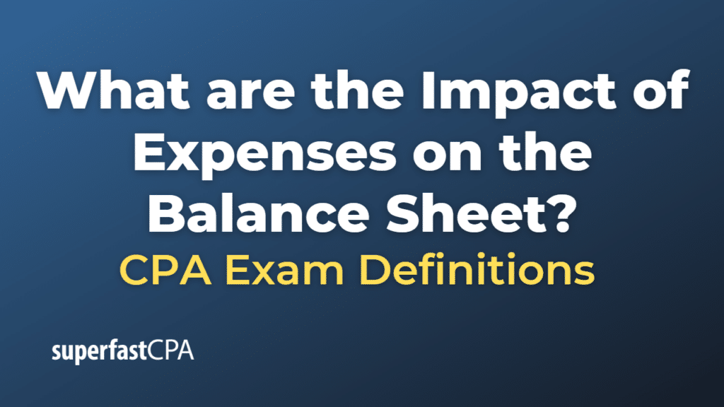 Impact of Expenses on the Balance Sheet