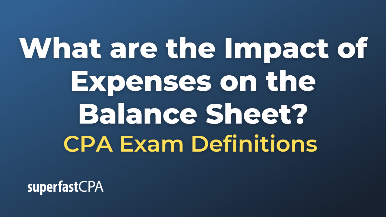 Impact of Expenses on the Balance Sheet