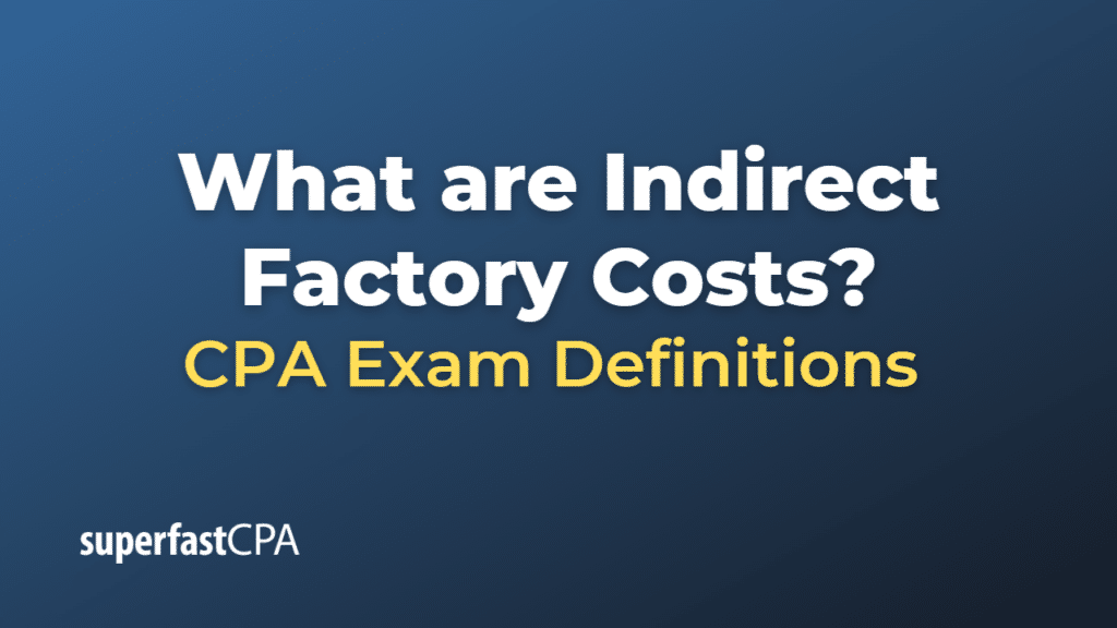 Indirect Factory Costs