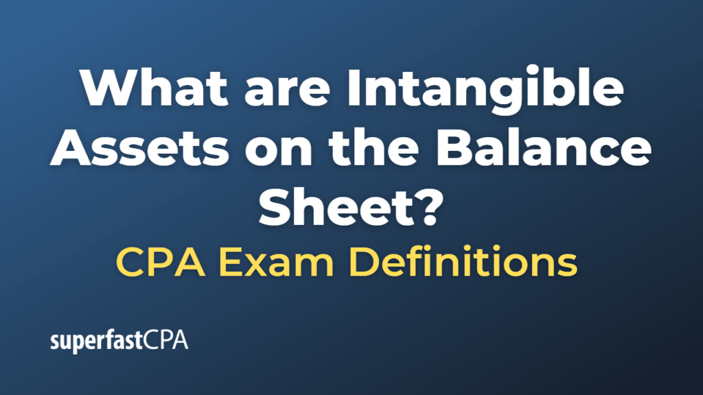 Intangible Assets on the Balance Sheet