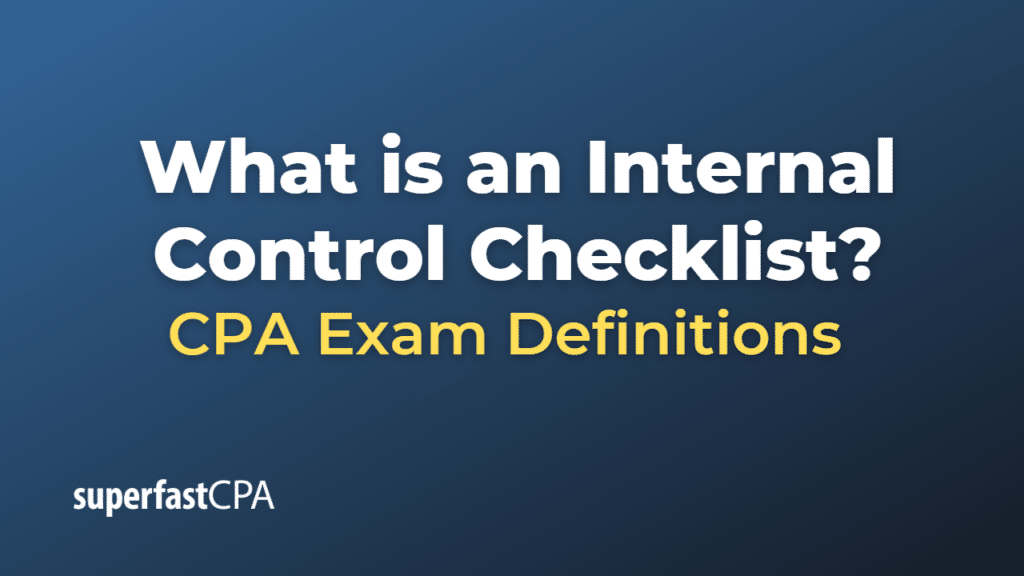 Internal Control Checklist
