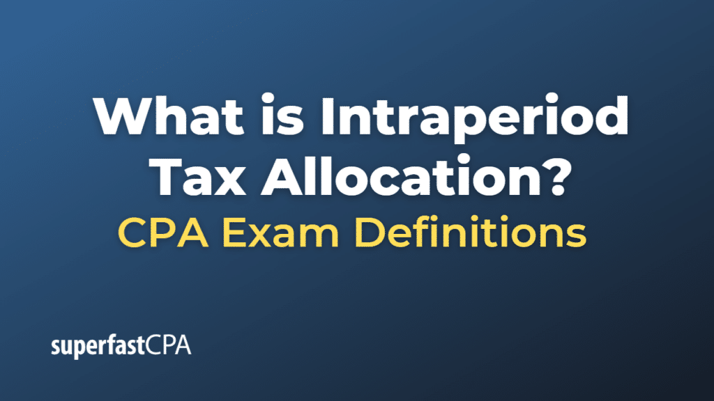 Intraperiod Tax Allocation