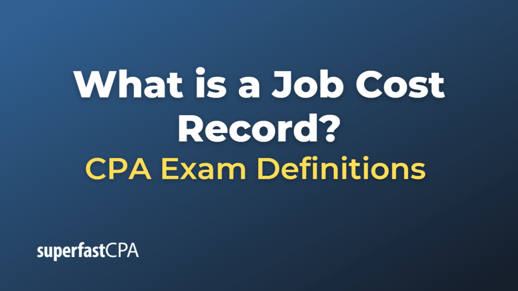 Job Cost Record