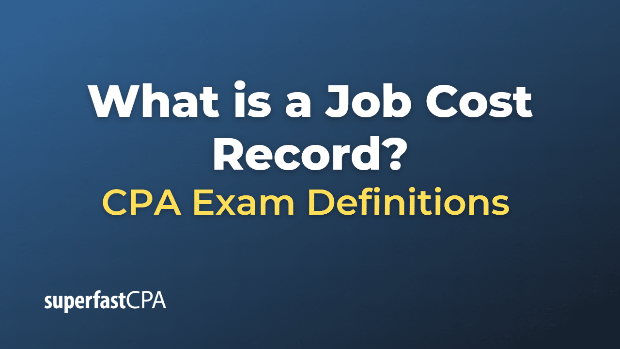 Job Cost Record