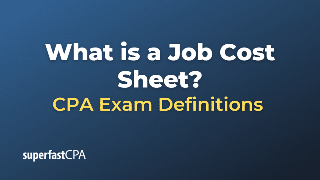 Job Cost Sheet