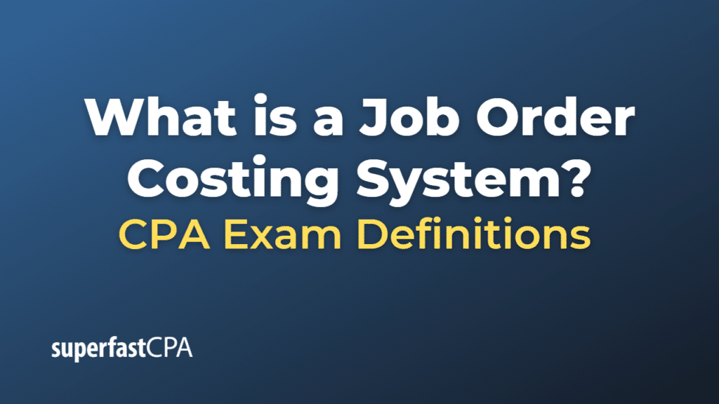 Job Order Costing System