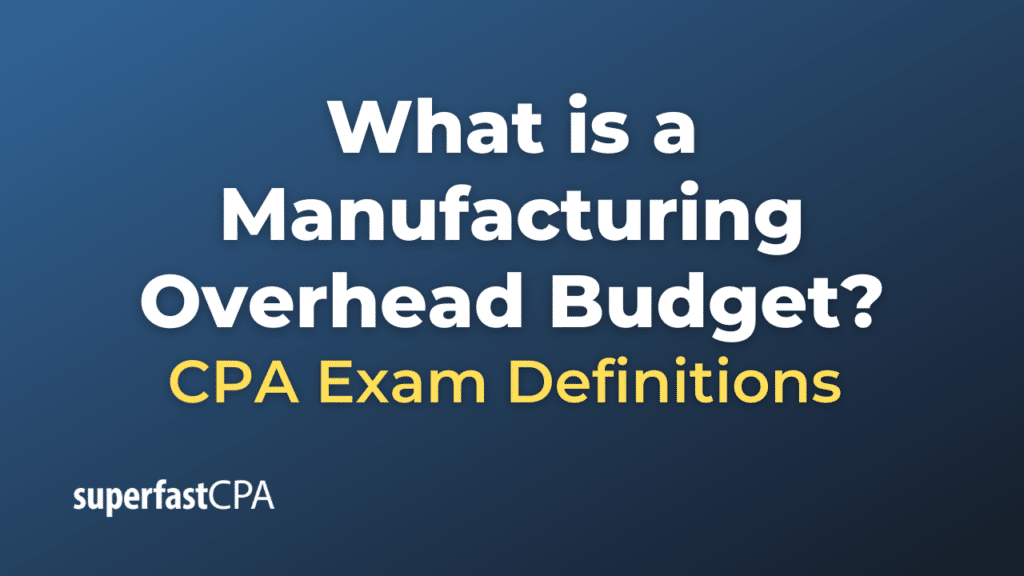 Manufacturing Overhead Budget