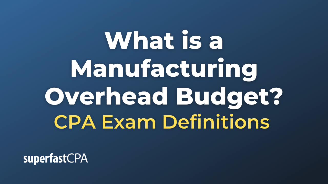 What is a Manufacturing Overhead Budget?