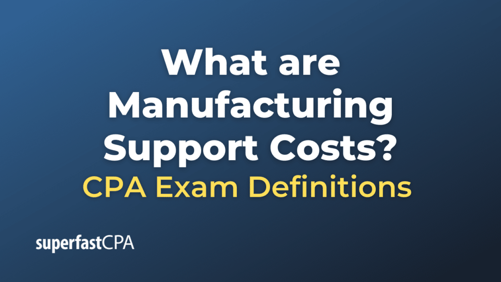 Manufacturing Support Costs